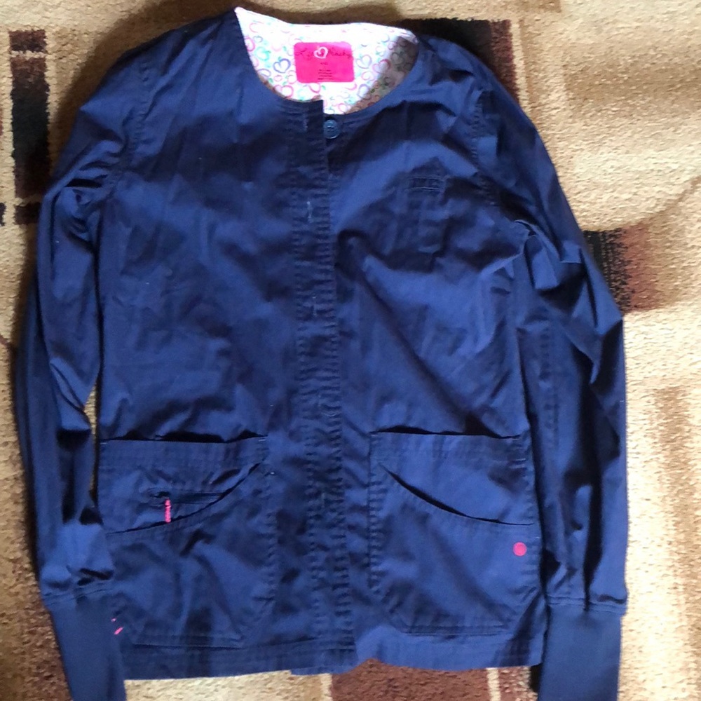 Scrub jacket navy blue